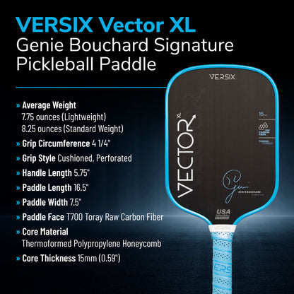 Versix Vector Genie Bouchard Blue Signature Pickleball Paddle