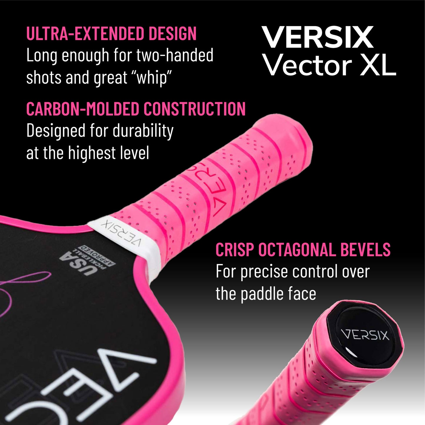 Versix Vector Genie Bouchard Pink Signature Pickleball Paddle